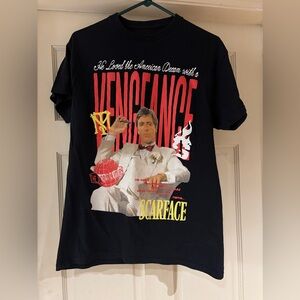 PacSun Black Scarface Vengeance Graphic Tee with Red & Yellow Accents